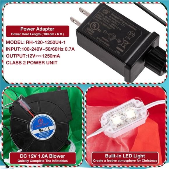 9FT / 2.7M Christmas Inflatable Noel Sign, Outdoor Xmas Blow up  with  Lights - Picture 4 of 6